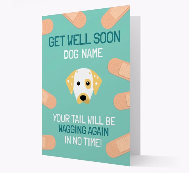 Personalised 'Get well soon {dogsName}' Card with {breedFullName} Icon